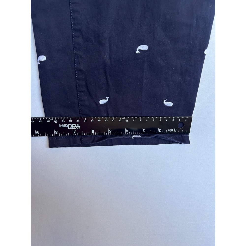 Talbots Woman Navy Blue Whale Embroidered Chino Pants Size 24W Nautical Ankle - Picture 5 of 13